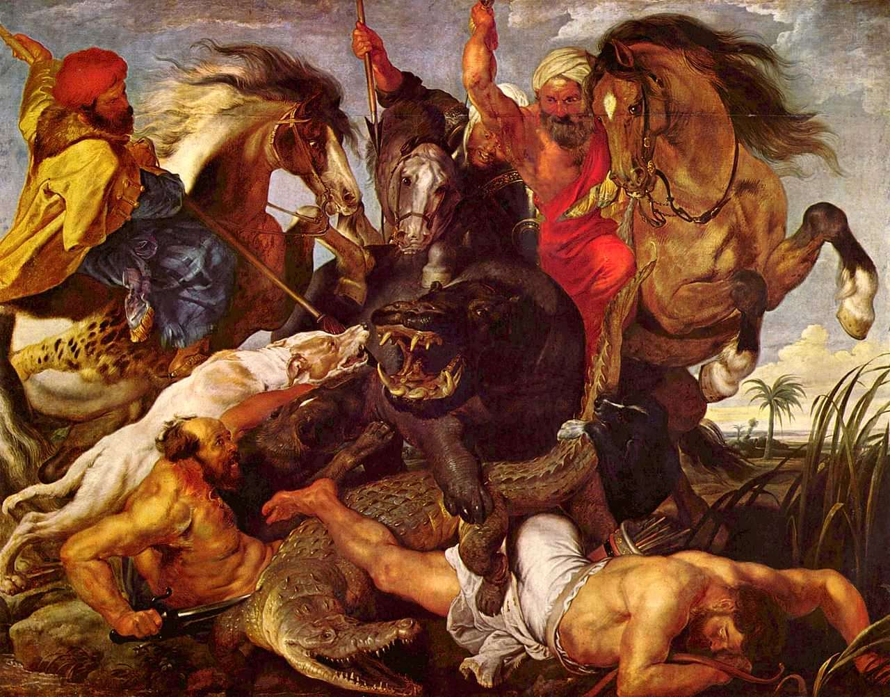 The Hippopotamus and Crocodile Hunt, 1615 by Rubens