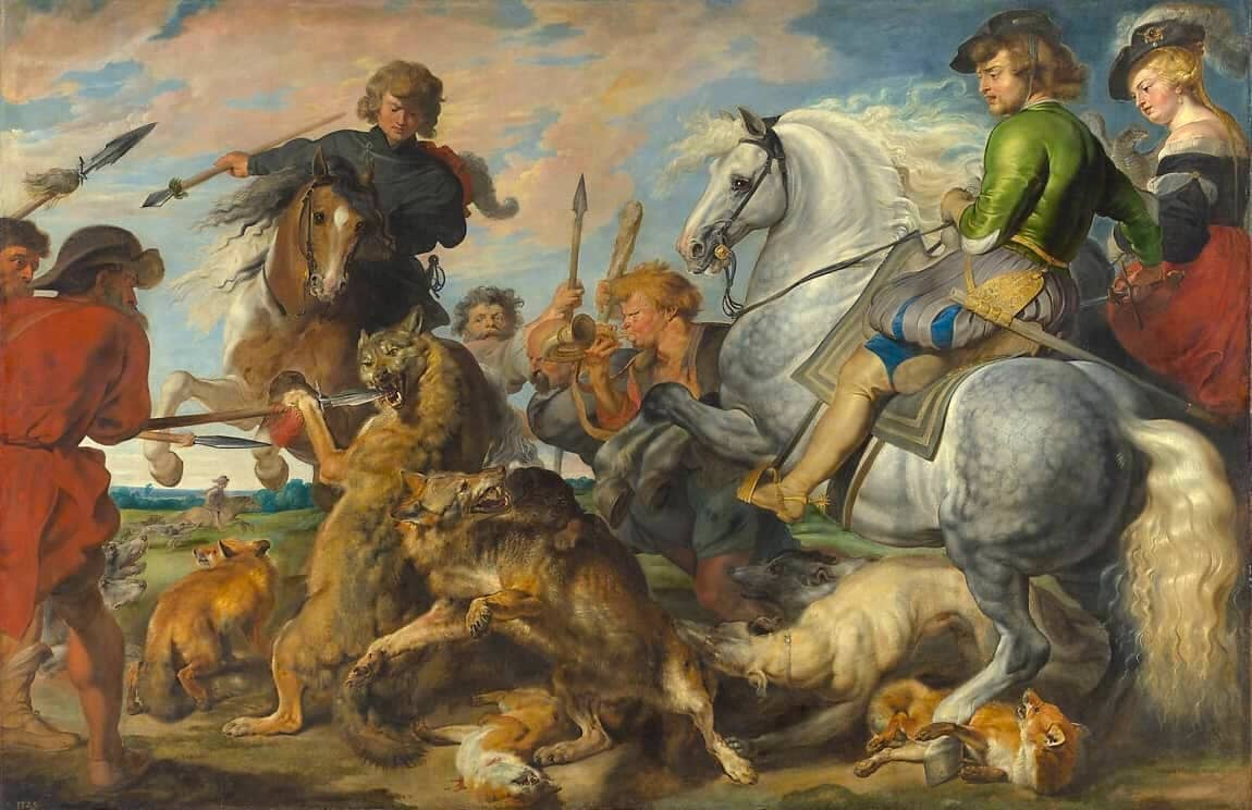 Wolf and Fox Hunt, 1615 by Peter Paul Rubens